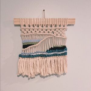Blue/ Green Macrame Woven Wall Hanging Decor